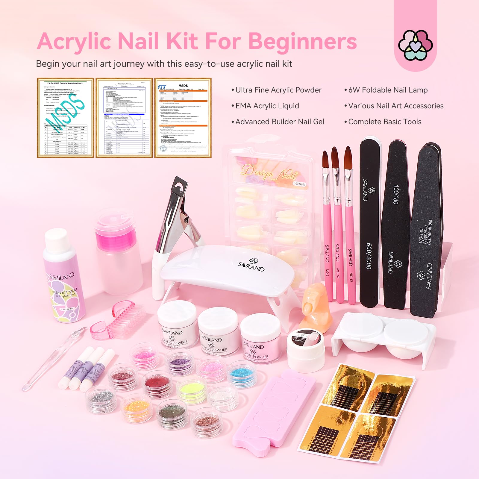 SAVILAND keratin acrylic powder – premium powder for durable nail enhancements.