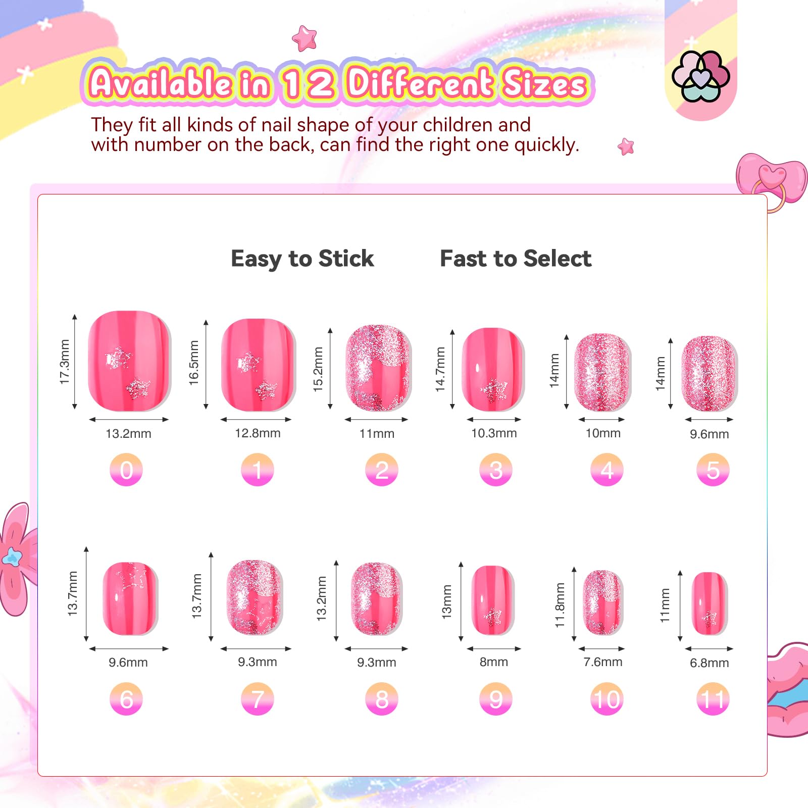 SAVILAND kids press-on nails cat star panda patterns ideal for themed parties and play.