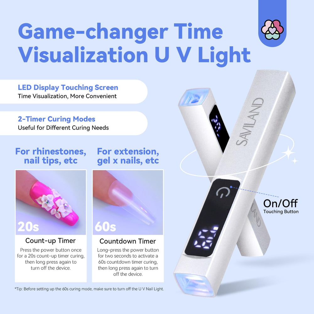 SAVILAND LED UV light 360-degree rotation stand enables hands-free operation
