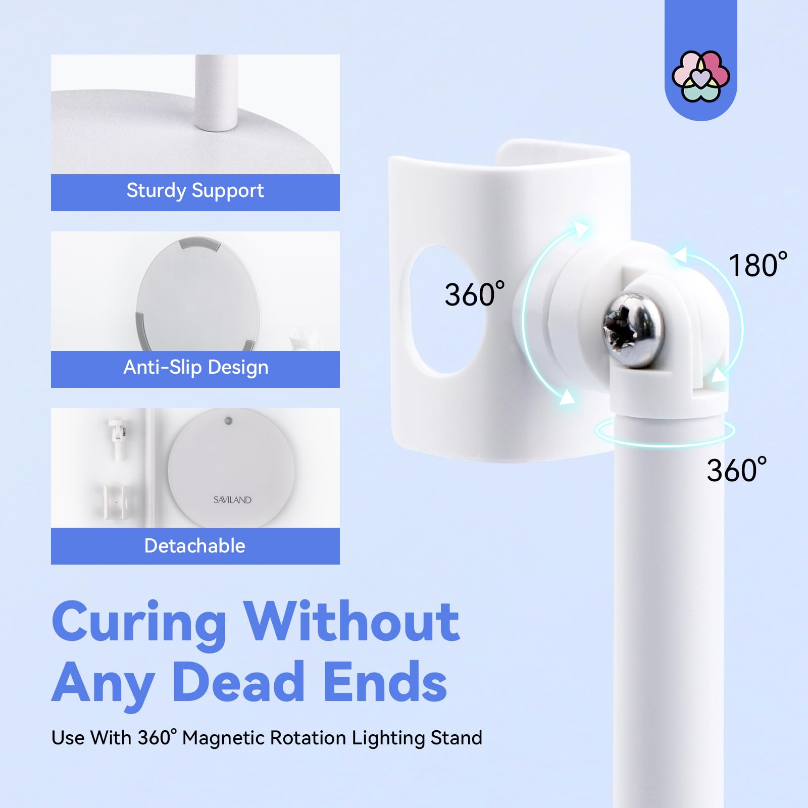 SAVILAND LED UV light 400mAh battery for longer cordless sessions