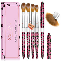SAVILAND leopard-print acrylic nail brush close-up for precise DIY nail art.