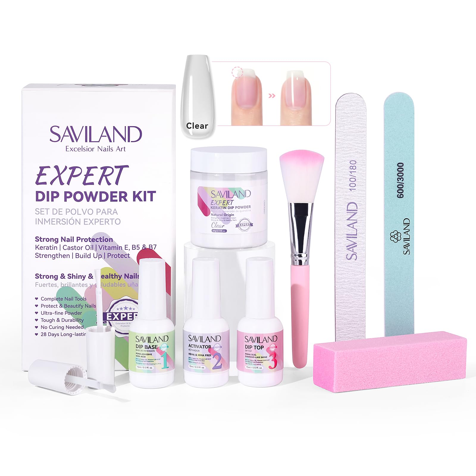 SAVILAND long-lasting manicure results with gloss top coat close-up