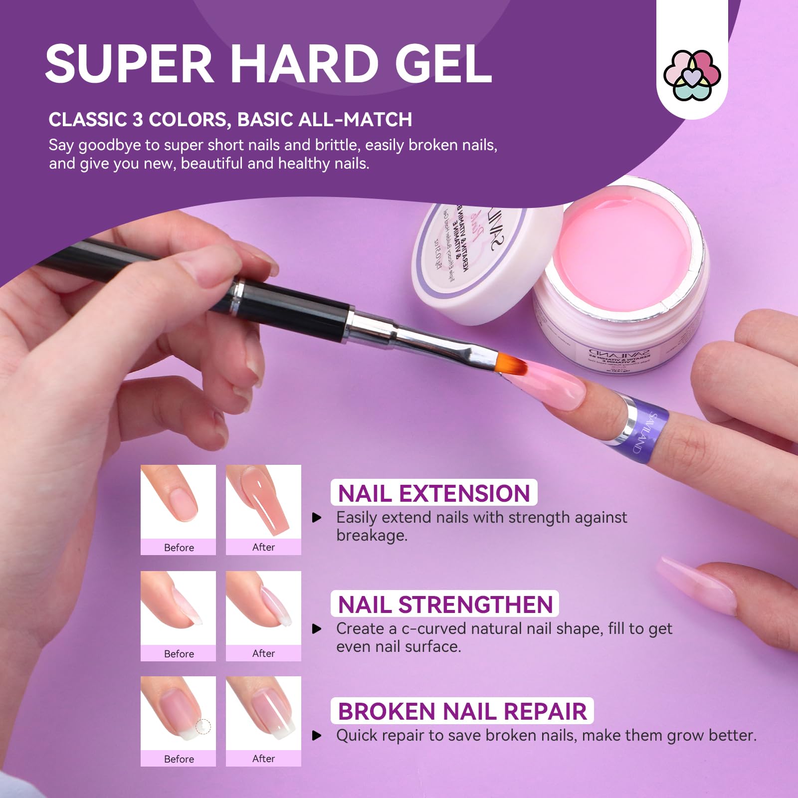 SAVILAND mini nail lamp in use for quick builder gel curing.