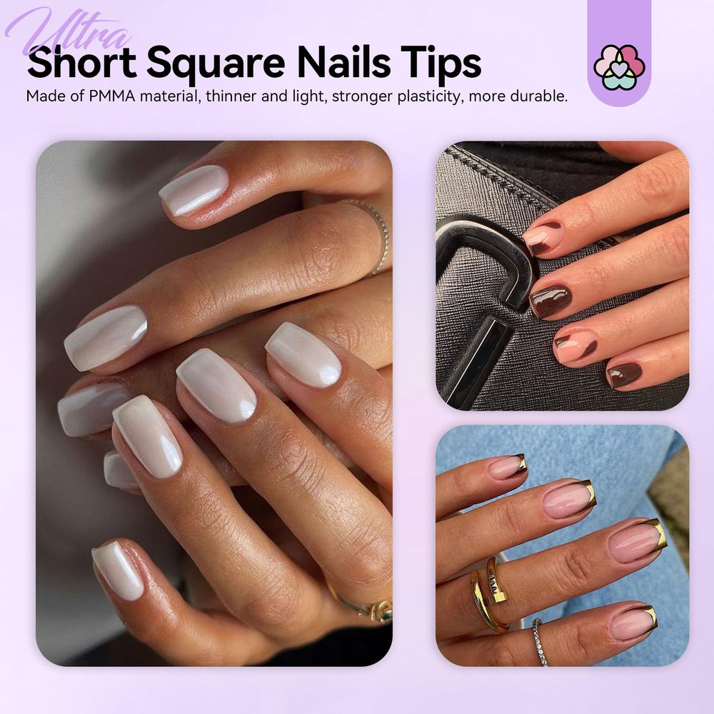 SAVILAND 500 short square gel nail tips for natural-looking extensions