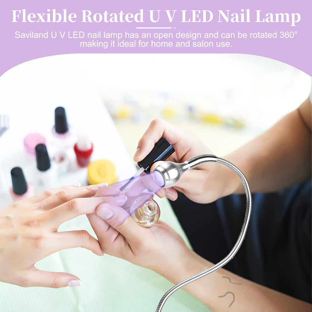 SAVILAND mini nail LED lamp clip and swan neck enable desk mounting.