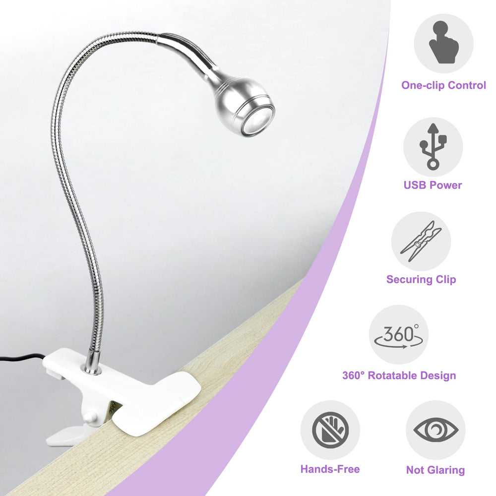 SAVILAND mini nail LED lamp securing clip supports stable placement anywhere.