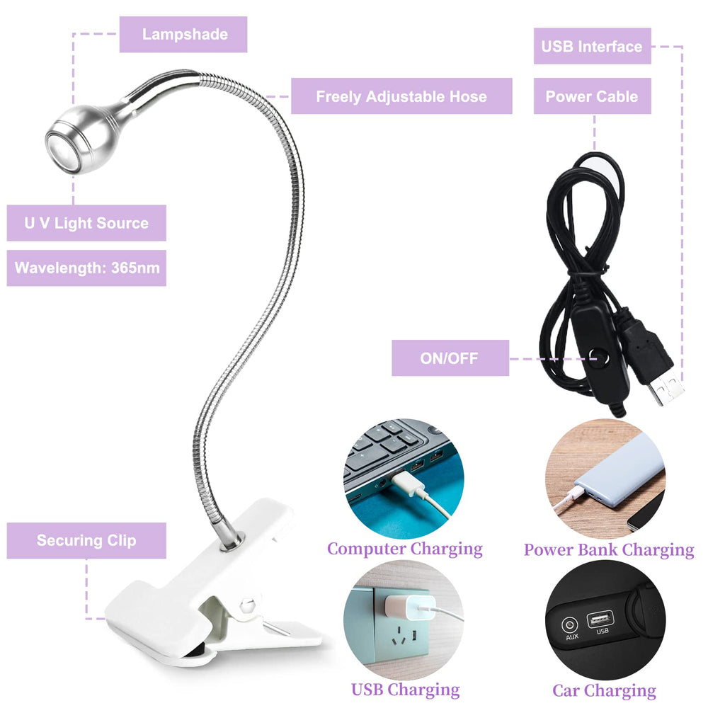 SAVILAND mini nail LED lamp USB cable length reaches distant power sources.