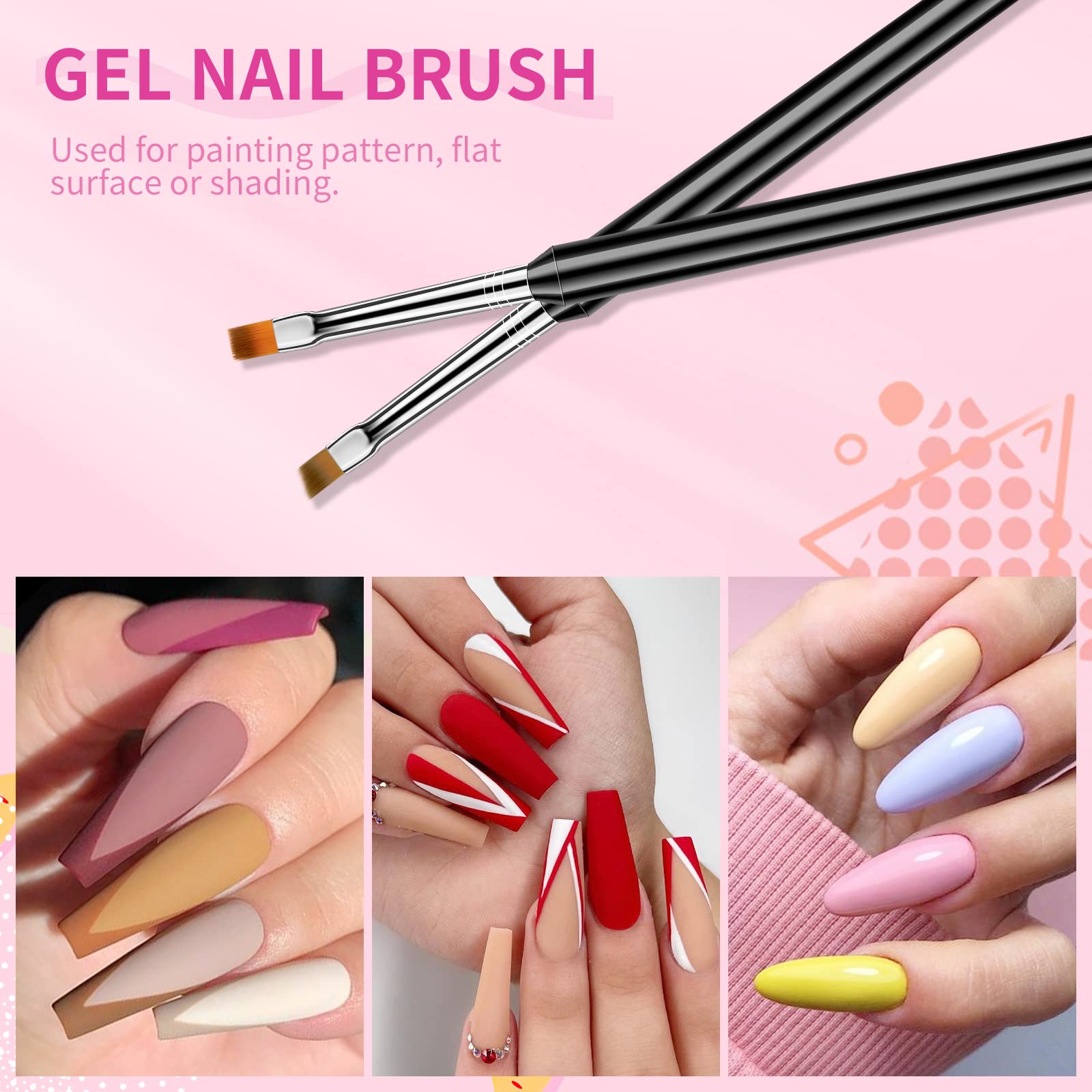 SAVILAND nail art brushes kit flat brush for solid fills