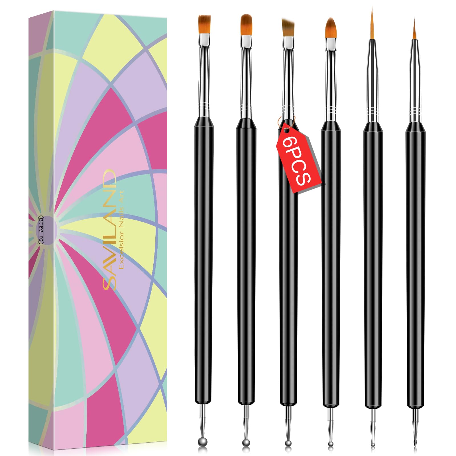 SAVILAND nail art brushes kit line brushes for precise striping and color blocking
