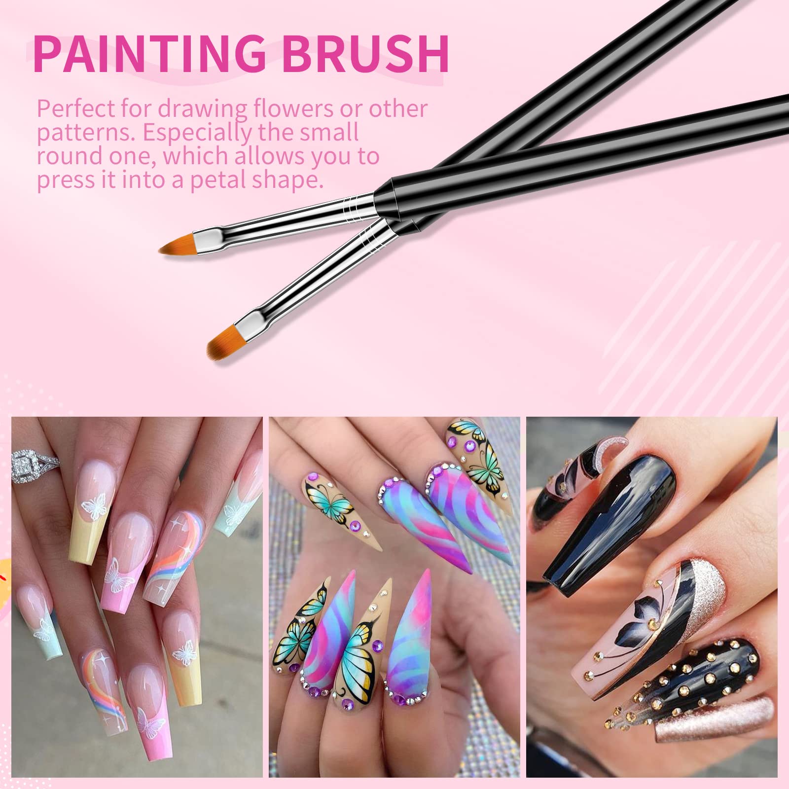 SAVILAND nail art brushes kit oblique brush for angled designs
