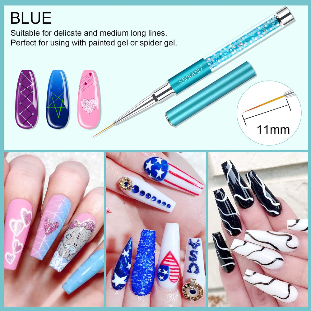 Saviland nail art liner brush 13mm for wider strokes and floral designs
