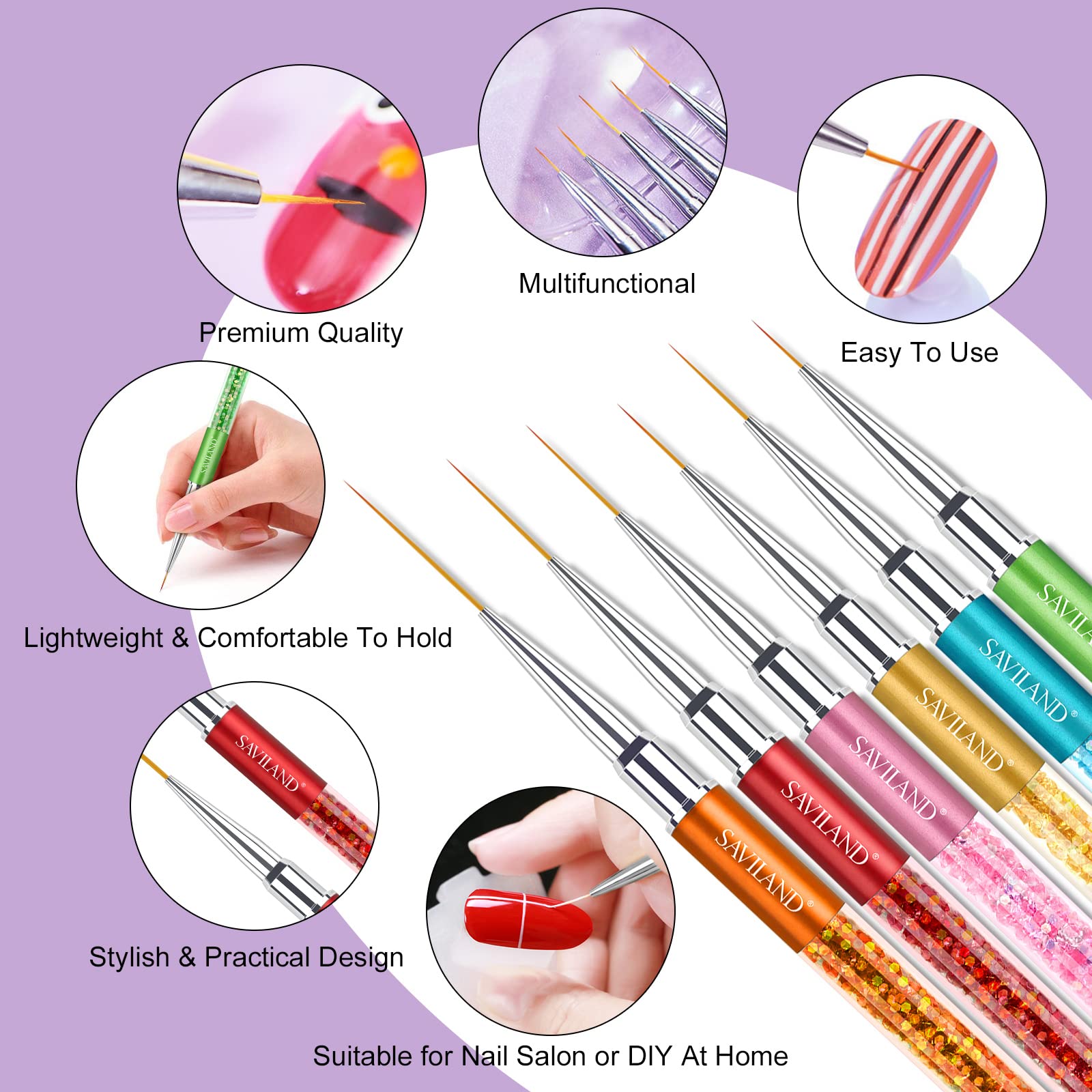 Saviland nail art liner brush 23mm for filling backgrounds and large fills