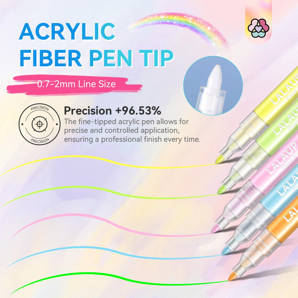 Saviland nail art pens cap-off flow test image emphasizes easy ink release.