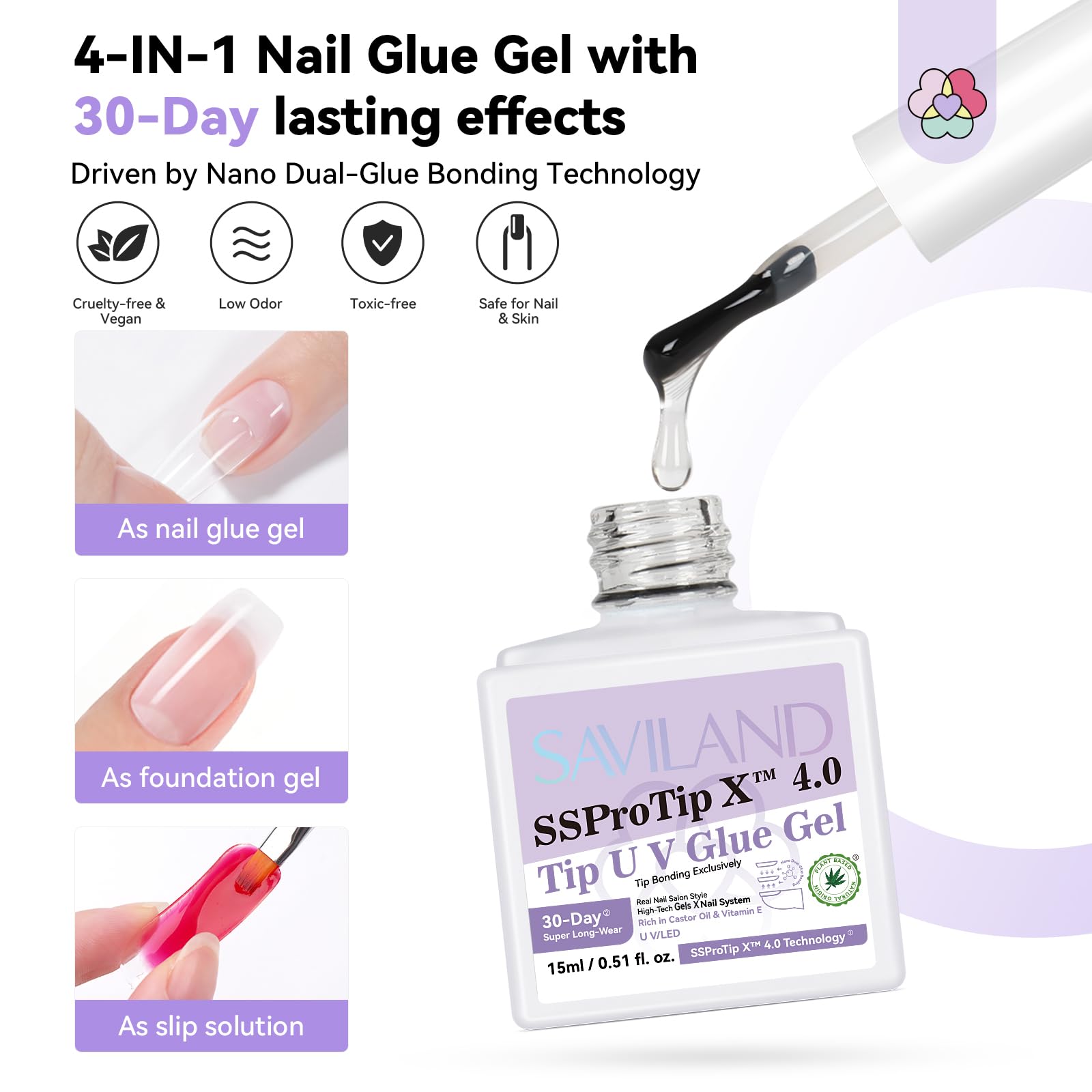 SAVILAND Nail Clipper delivers clean cuts ideal for neat nail extensions.