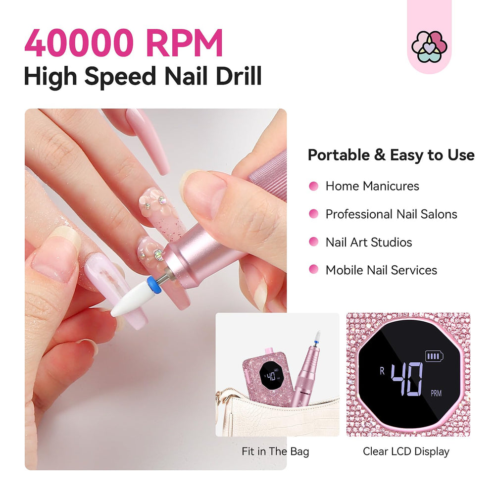 SAVILAND nail drill low heat and quiet operation in use