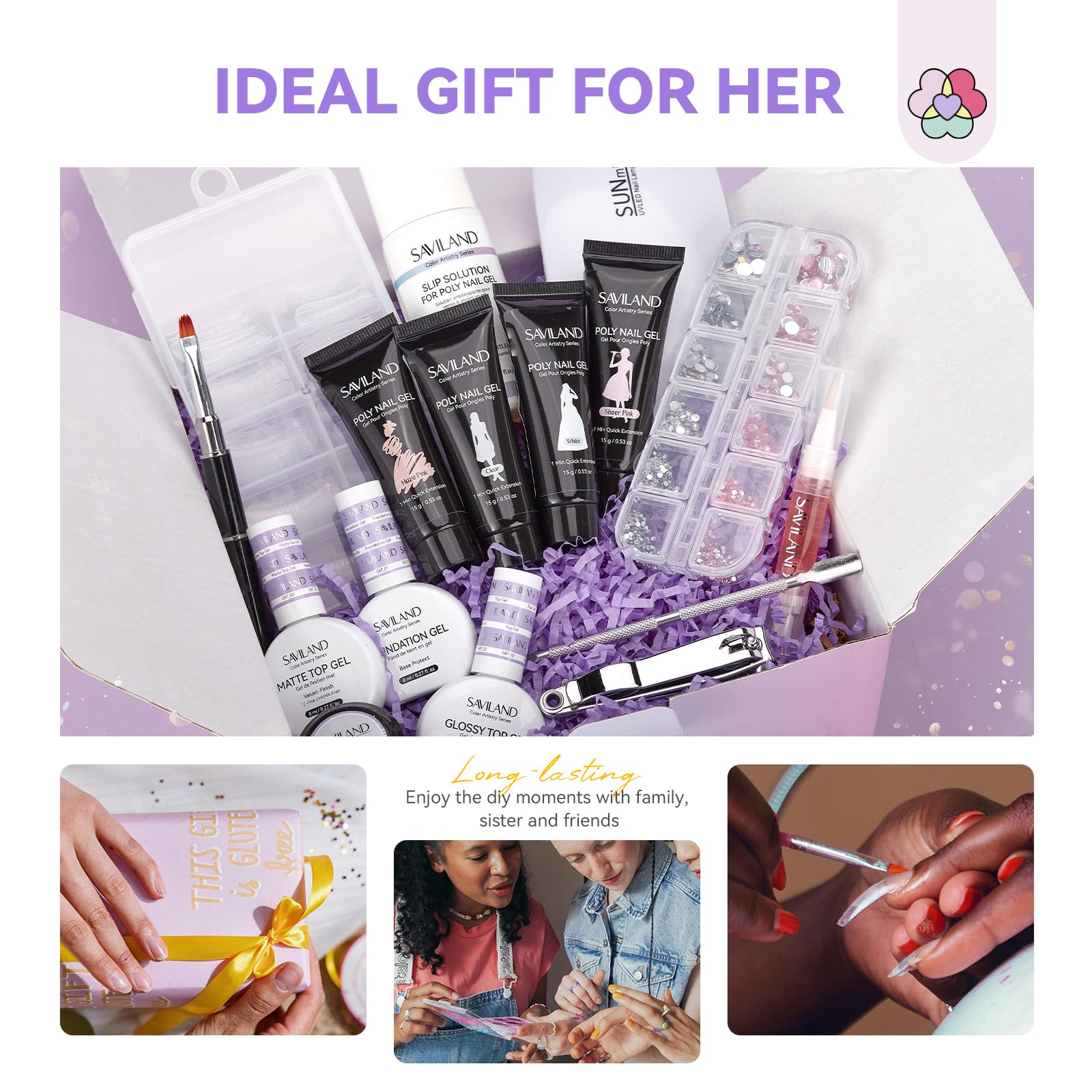 SAVILAND nail extension tool set supports precise nail building at home