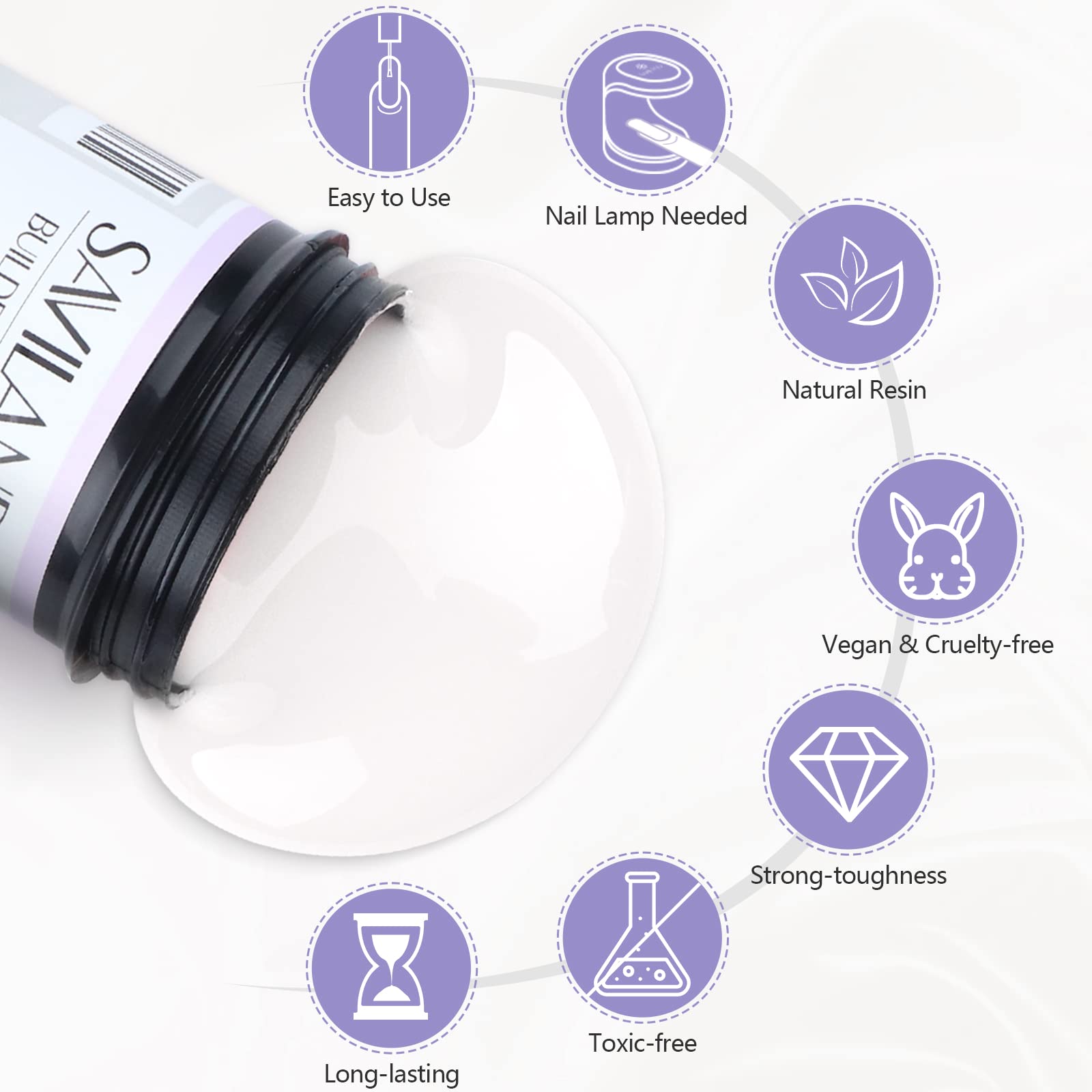 SAVILAND high-gloss finish on cured nails for professional shine.