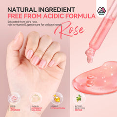 SAVILAND nail growth oil with rose and jojoba nourishes nails.