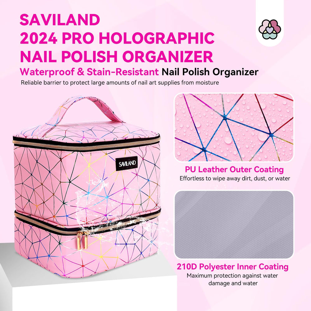 SAVILAND water-resistant material protects contents during travel.