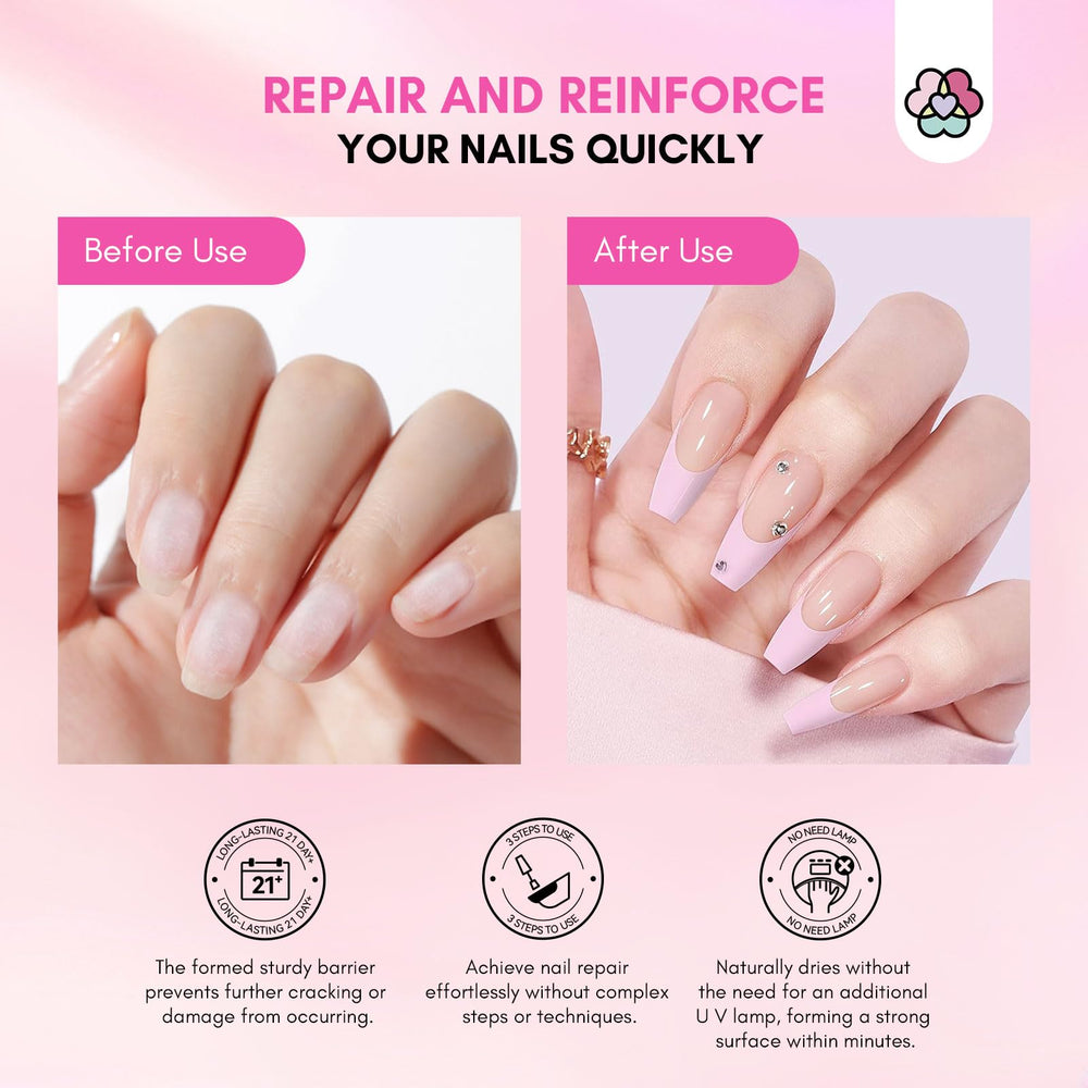 SAVILAND nail repair kit dip-powder-pink highlights durable bond for damaged nails.
