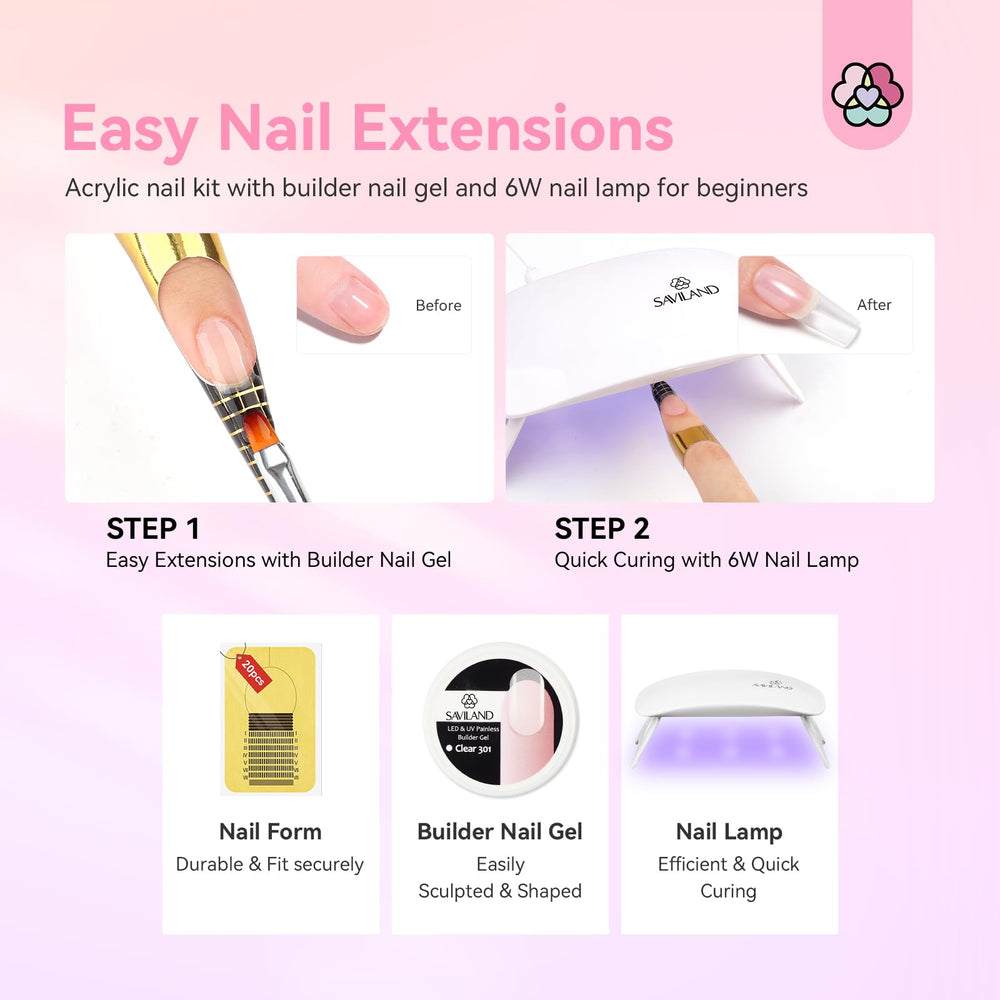 SAVILAND 100 nail tips – ample practice with natural-feeling extensions.