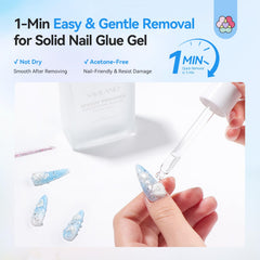 SAVILAND plant-based remover softens glue without scraping.