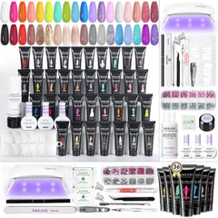 SAVILAND poly gel color swatches show vibrant hues for quick, customizable nail art