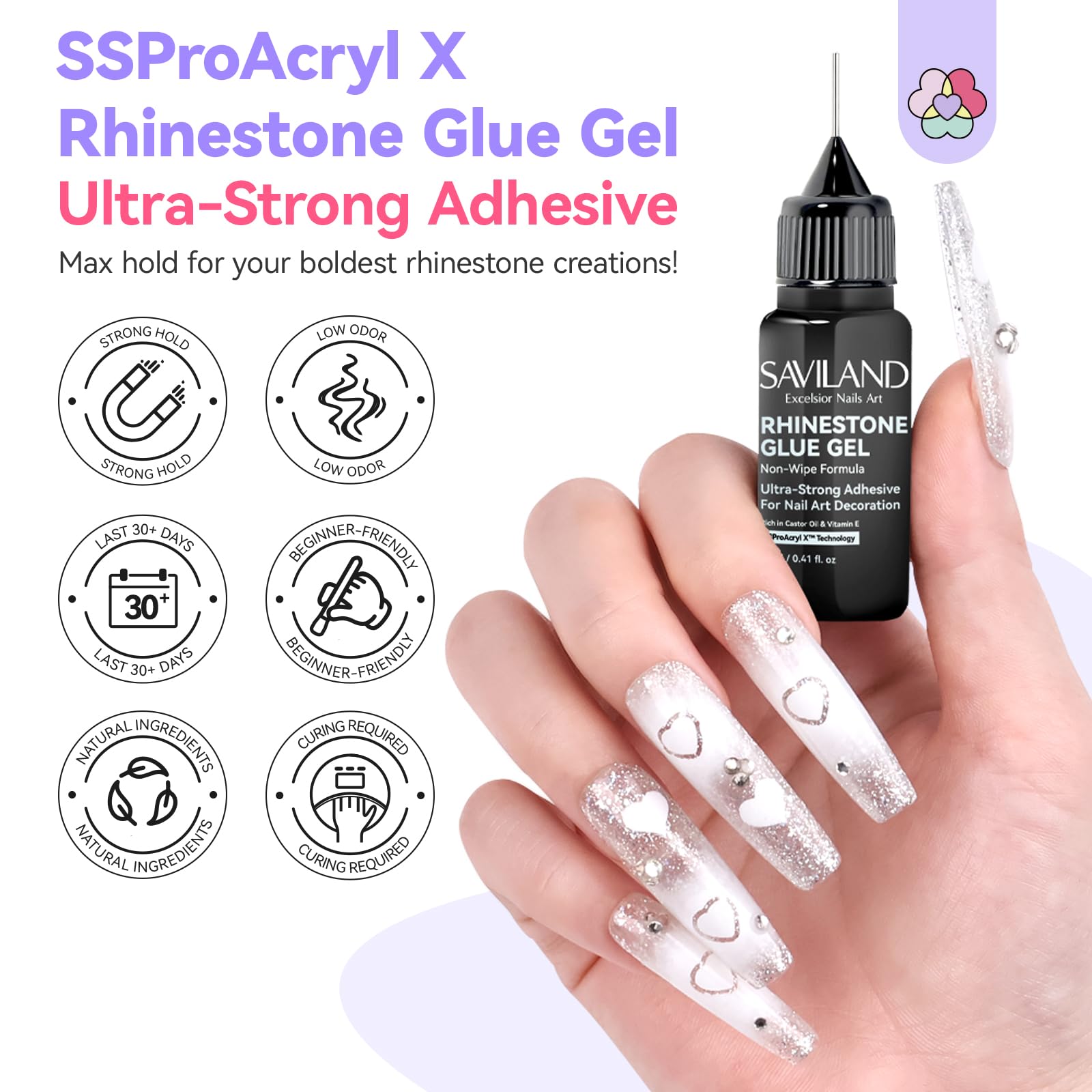 SAVILAND precision pin tip enables precise rhinestone placement
