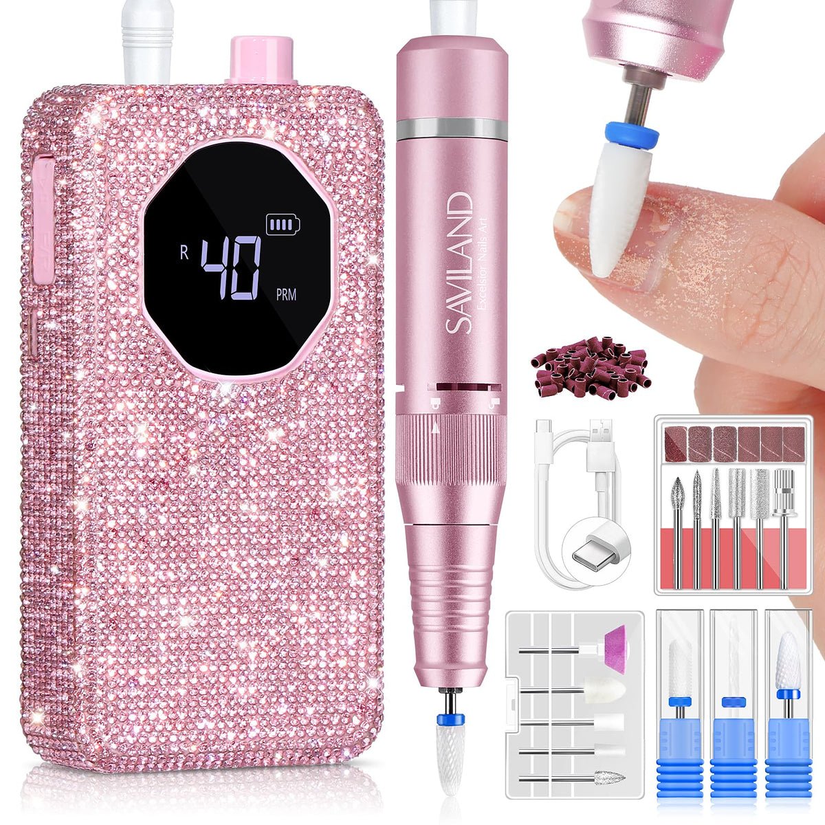 SAVILAND professional nail drill 40000rpm for fast gel removal in salons