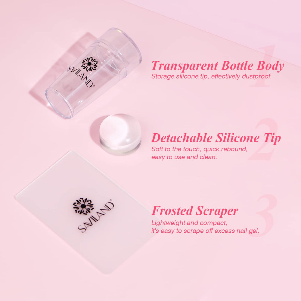 Saviland removable stamper head for easy cleaning.
