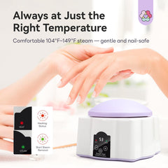 SAVILAND steam removal bowl with lid open for easy gel polish lifting