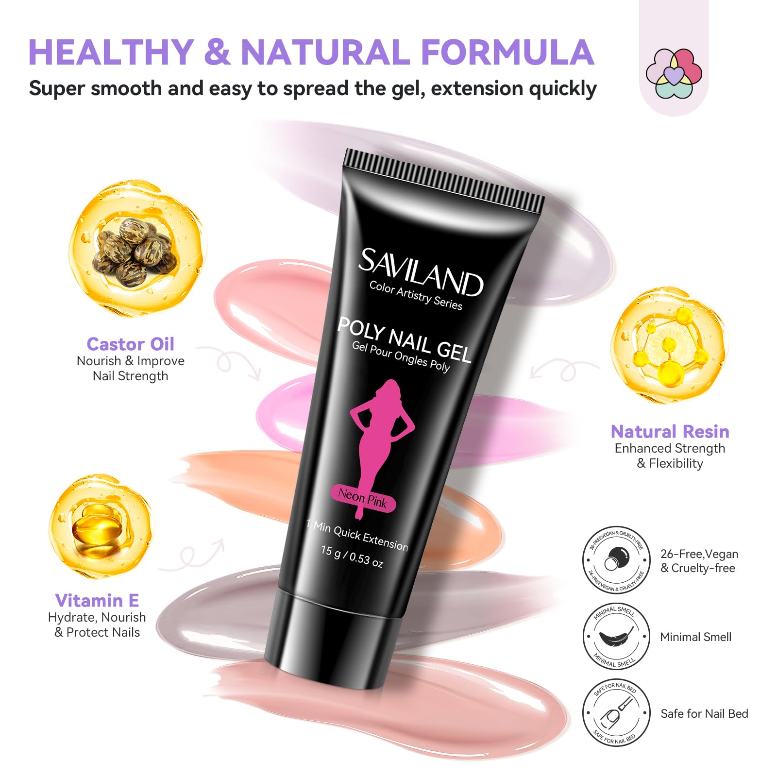 SAVILAND top gel bottle provides durable finish for long-lasting shine