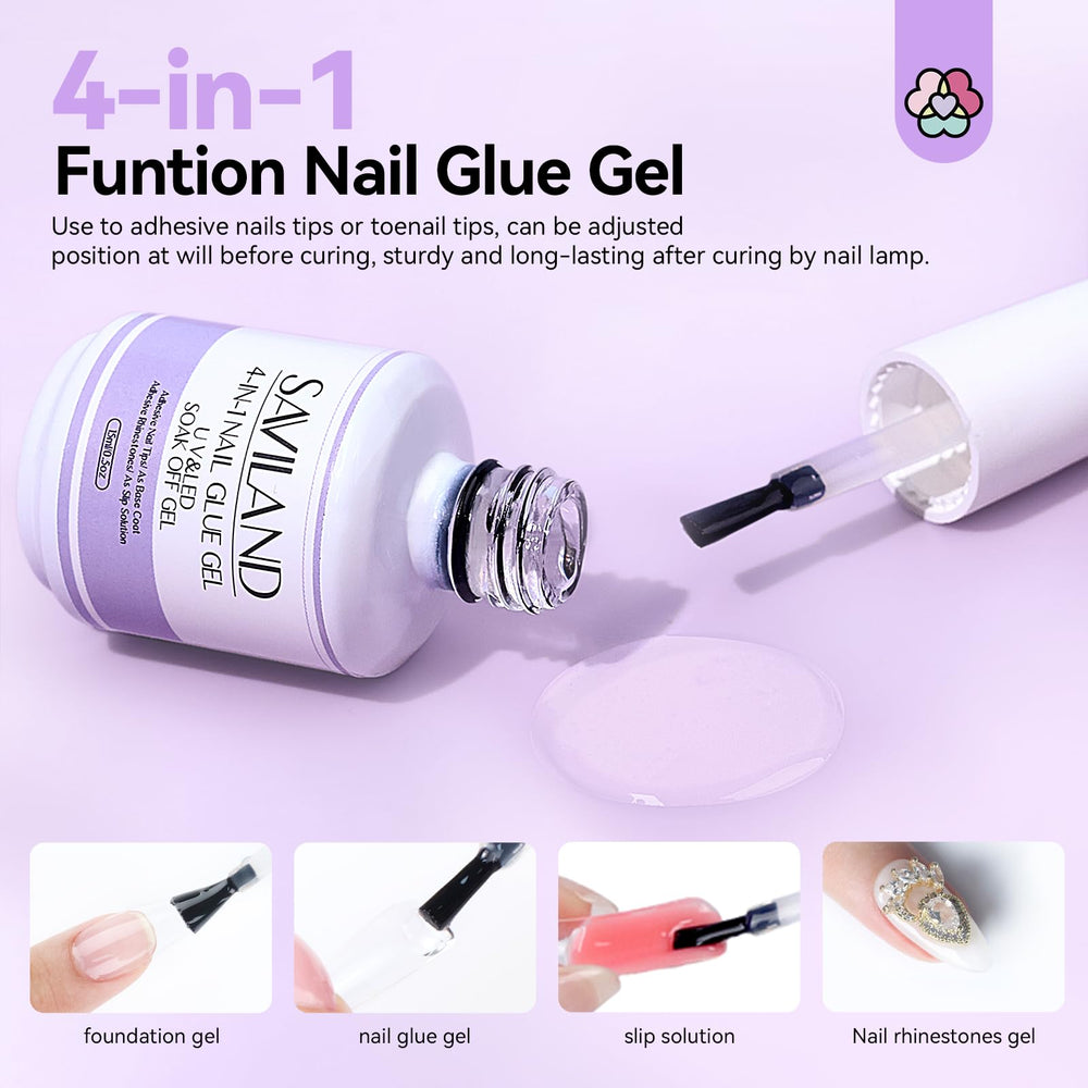 SAVILAND nail glue gel provides fast adhesion within a minute