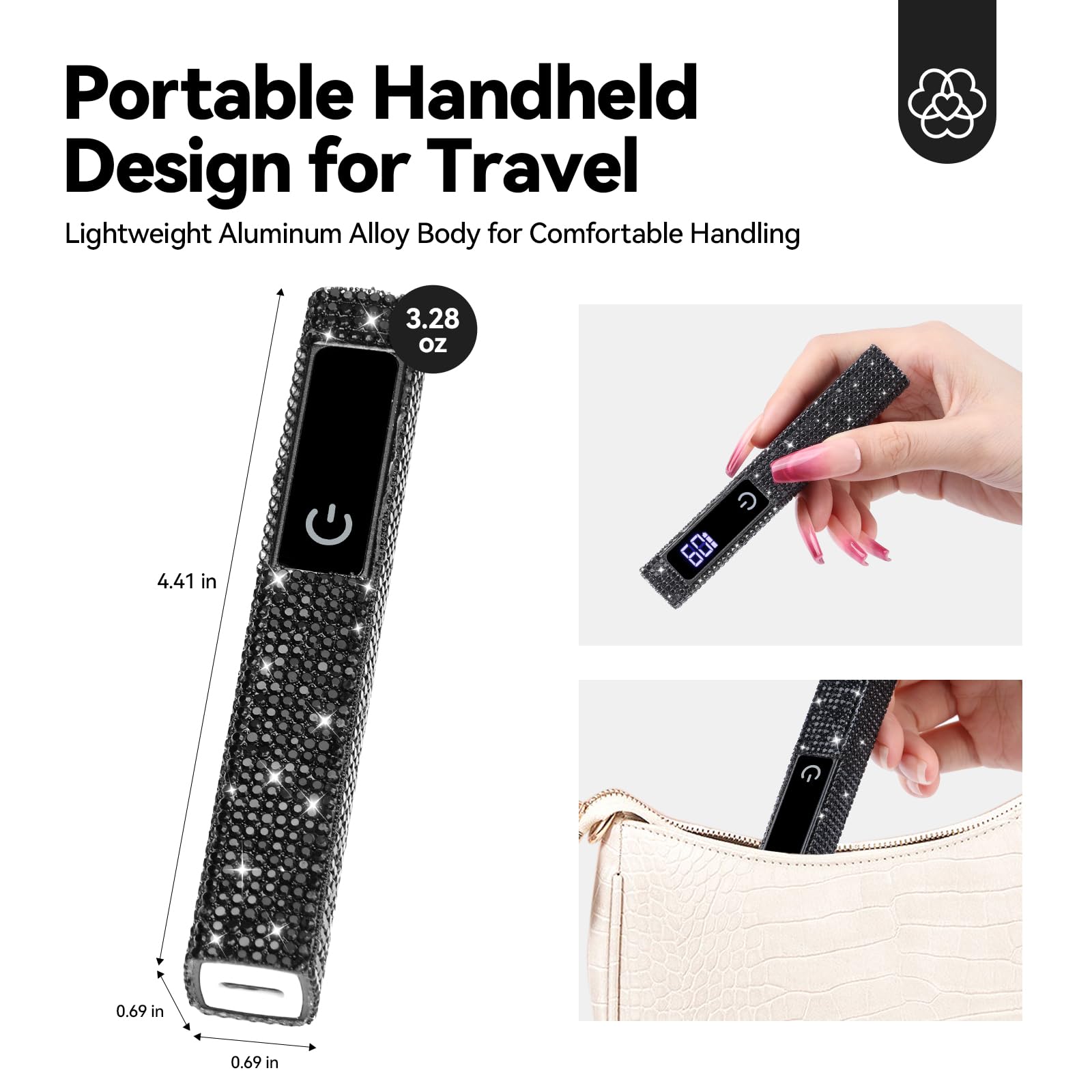 SAVILAND UV Light travel-compact design fits in a bag for on-the-go nails.