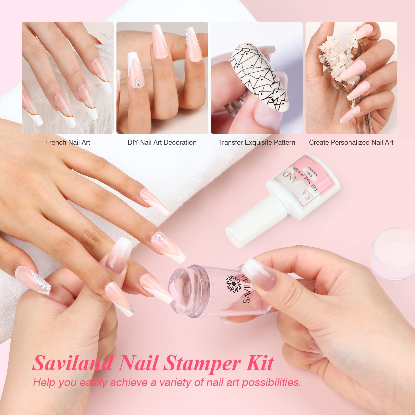 Saviland white gel nail polish for classic French tips.