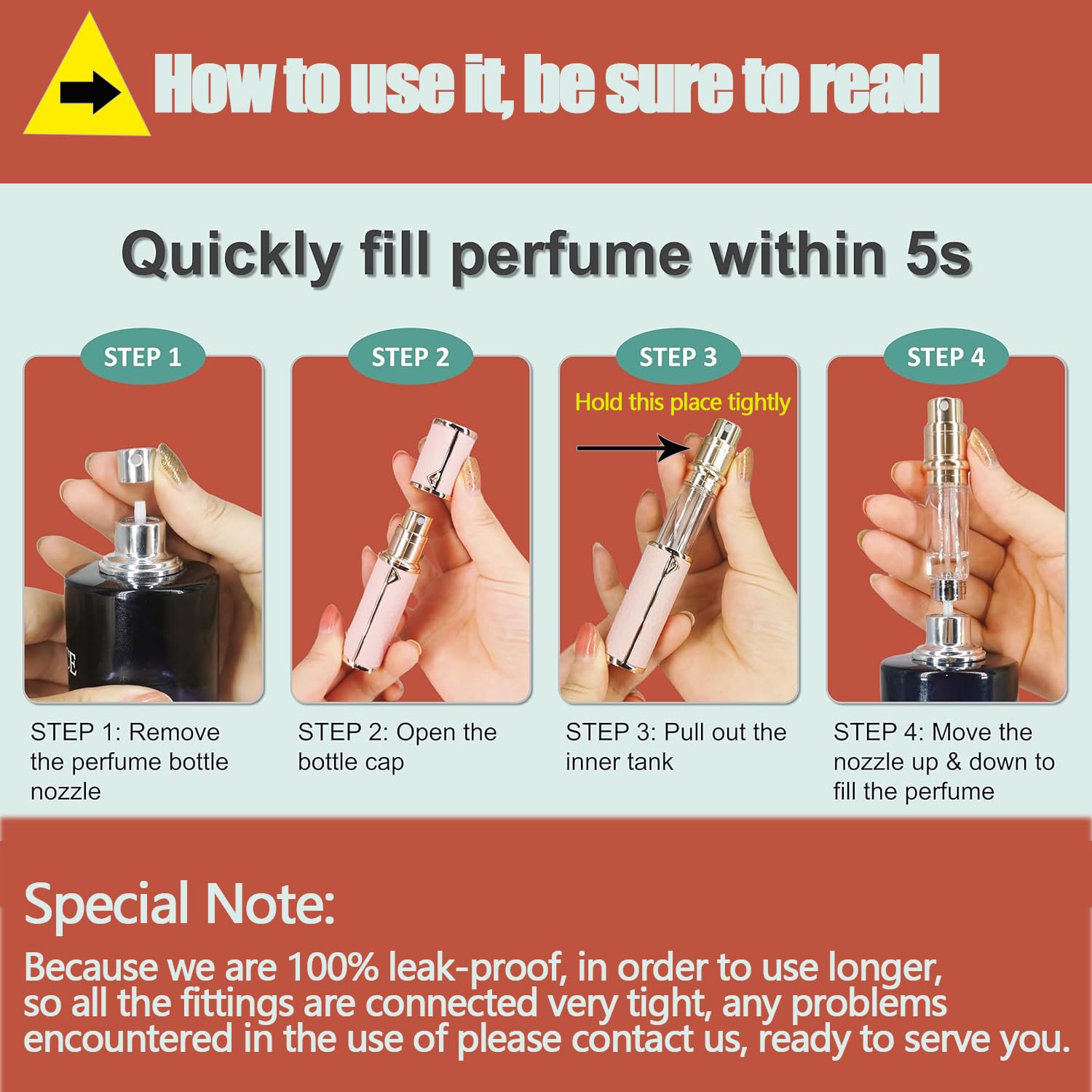 SAWOHO 5ml compact bottle fits easily in pockets and small purses