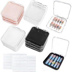 Sawvolker press-on nail box with clear lid for quick viewing and dust-free storage