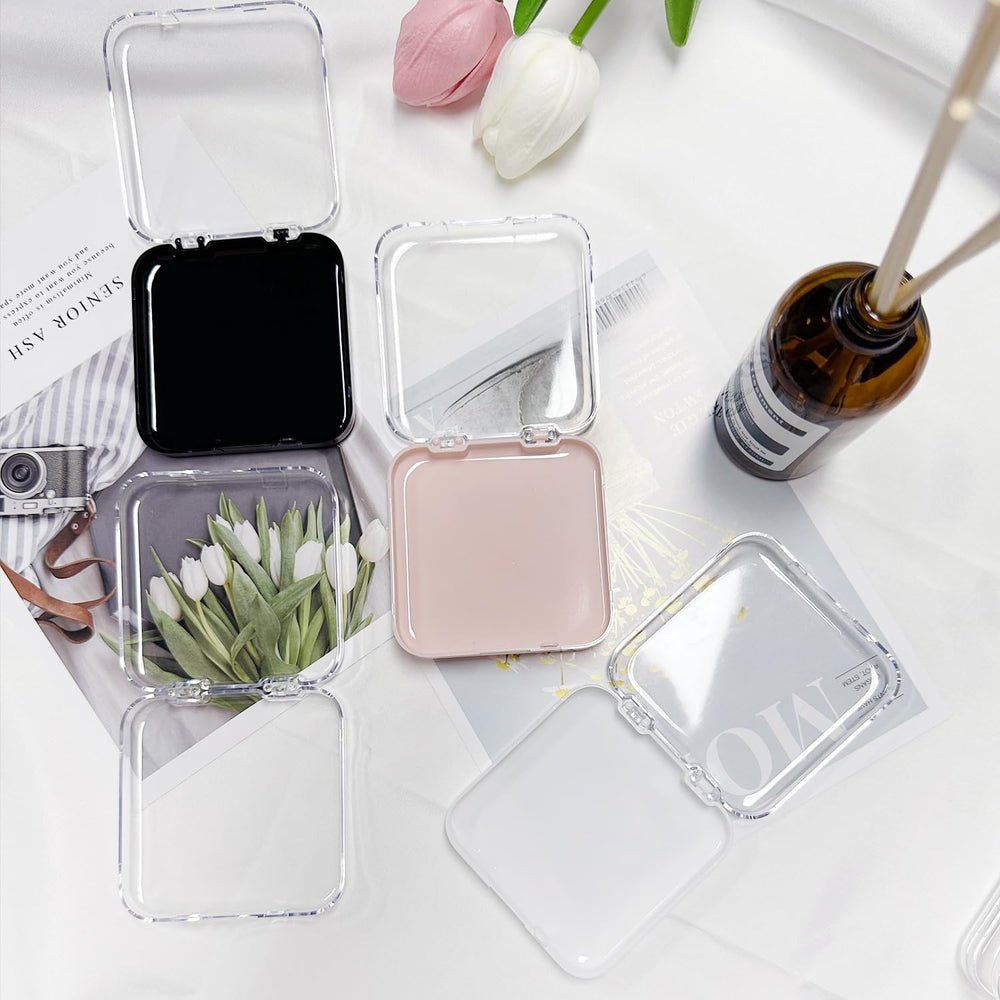 Sawvolker press-on nail box with white lid, compact organizer for tidy nail storage