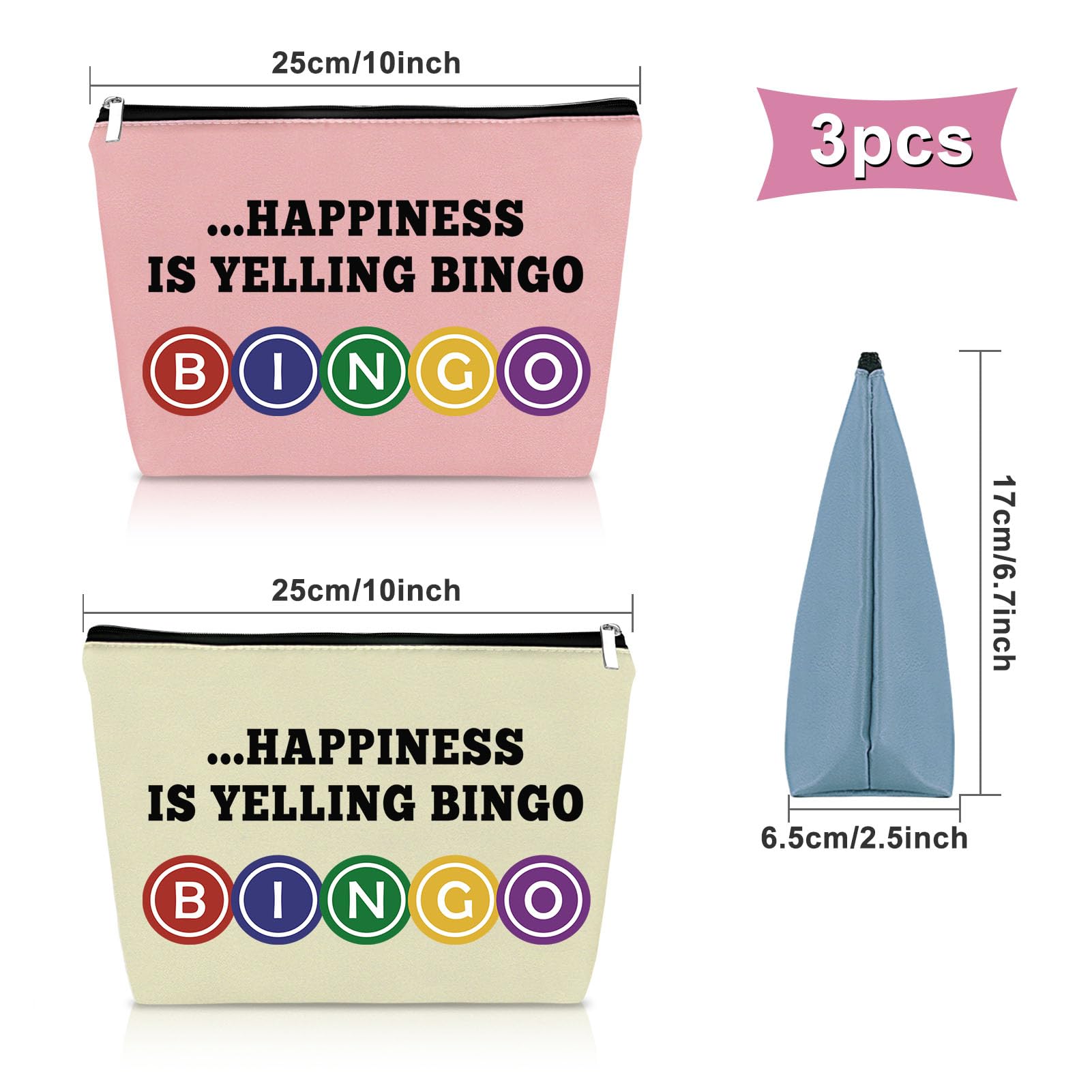 Sazuwu bingo gifts makeup bag oxford fabric durable construction for everyday use.