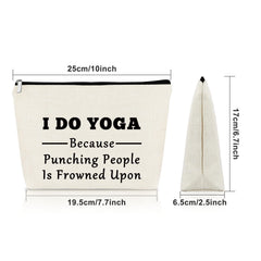 Sazuwu cotton canvas makeup bag closeup shows durable soft material for daily use