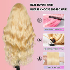 SBDSBD 200-density blonde wig offers full volume and a natural silhouette