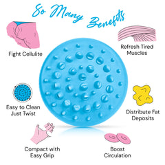Scala silicone anti-cellulite massager nubbed surface promotes even skin texture.