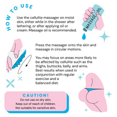 Scala silicone anti-cellulite massager used with oil for best cellulite cream application.