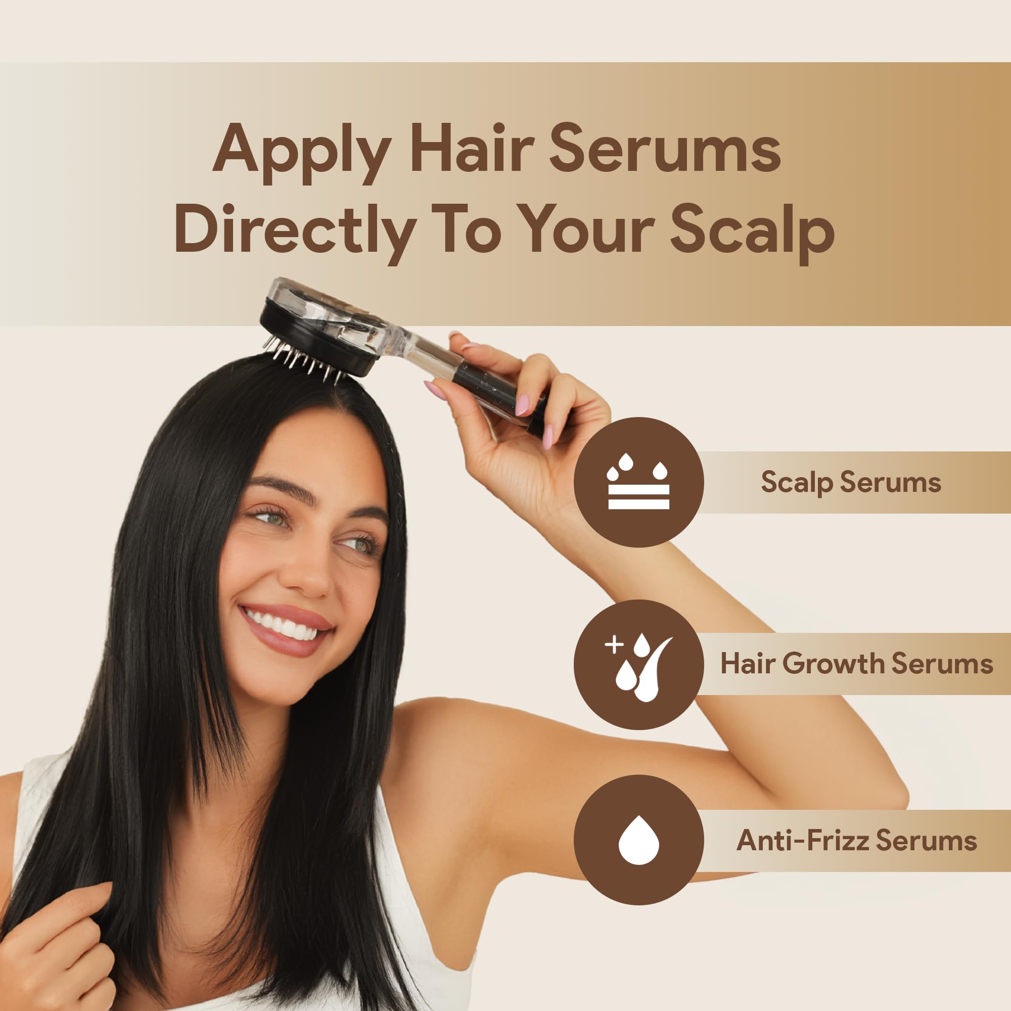 Scalp Direct bristle dispense action demonstrates controlled serum delivery without spills.