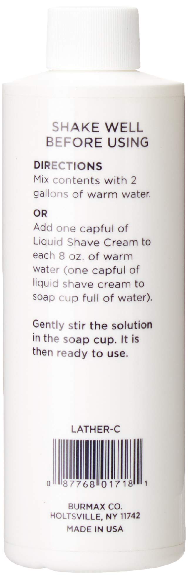Scalpmaster Liquid Shave Cream bottle close-up highlighting silky glide for scalp shaving