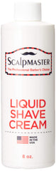 Scalpmaster Liquid Shave Cream packshot showing bottle and box for smooth scalp grooming