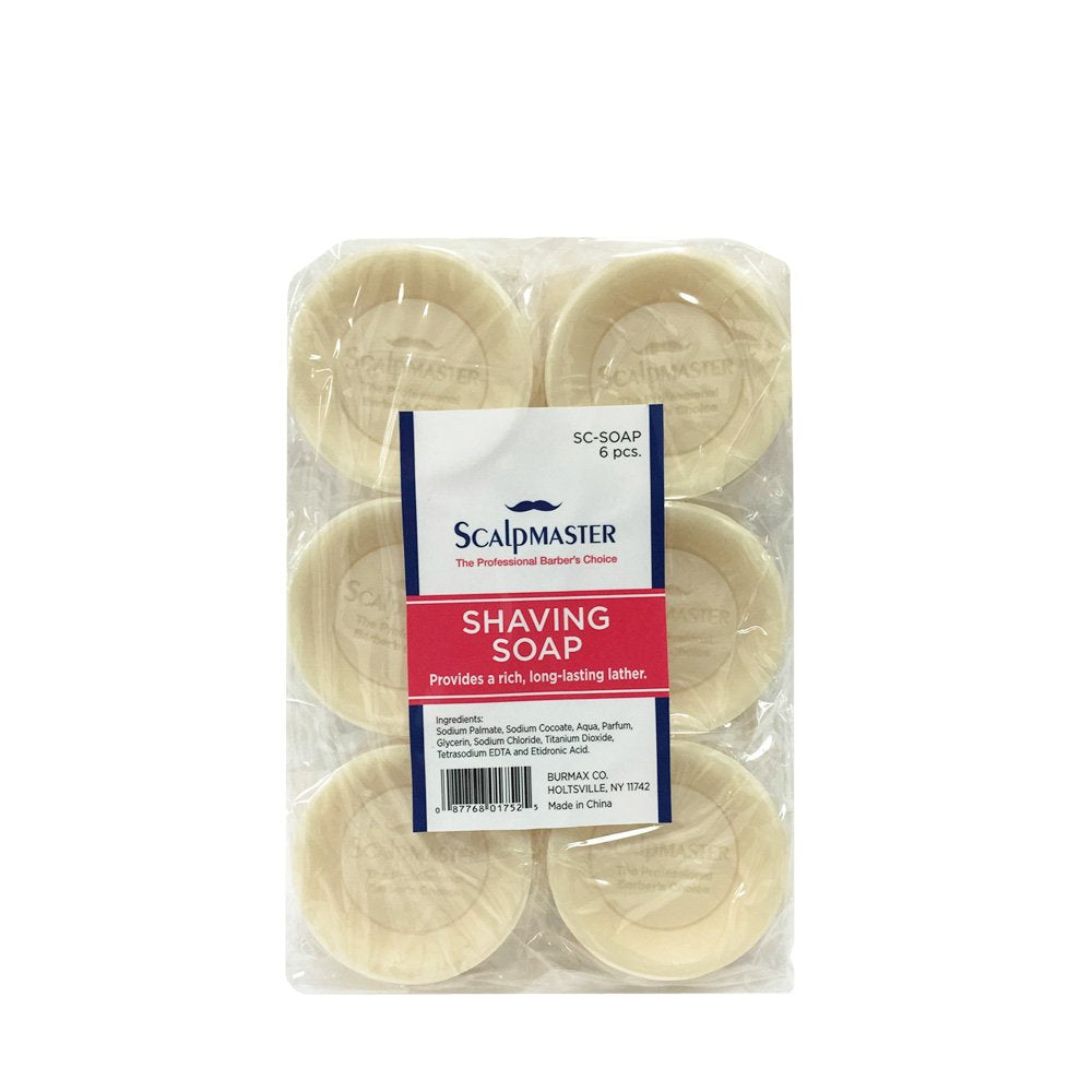 Scalpmaster shaving soap 6-pack lather provides rich foam for a smooth, comfortable shave