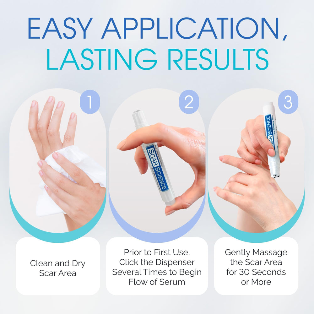 ScarScience hypoallergenic fragrance-free packaging highlighting safe, daily scar care.