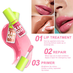 Scarman lip oil glaze rose swatch showcases vibrant color enhancing natural lips