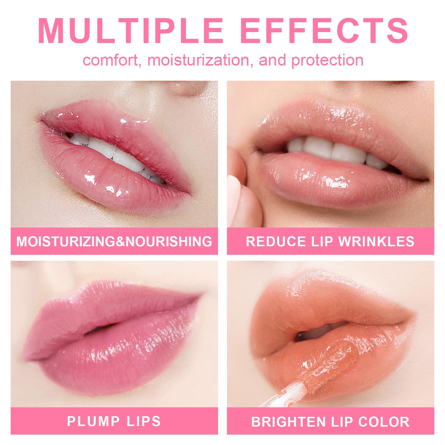 Scarman lip oil glaze on-lip application demonstrates instant shine and smooth plump look